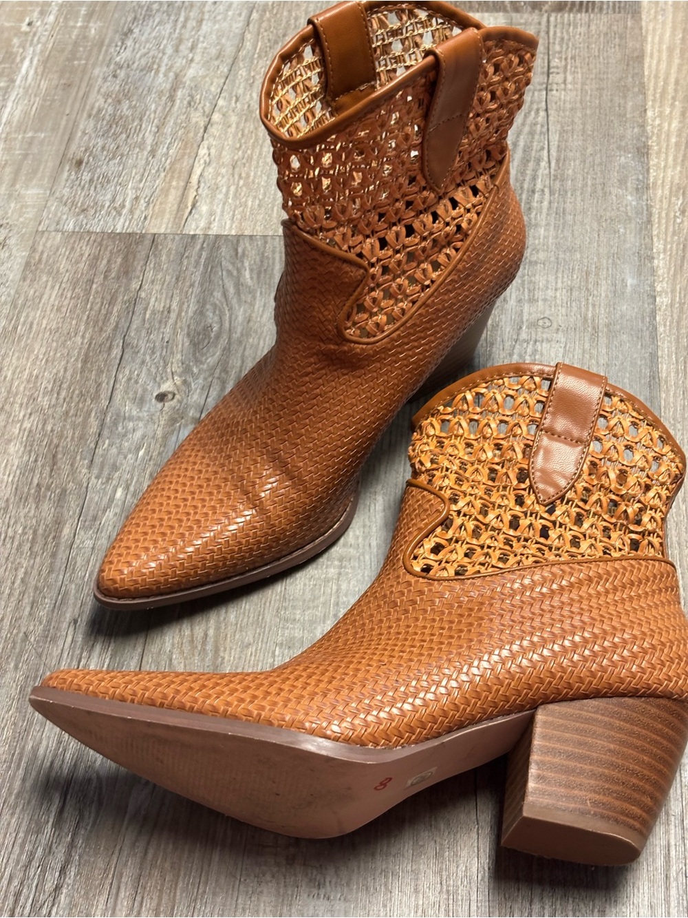 Coconuts by Matisse Rustic Tan Woven Crochet Ankle Cowgirl Festival Bootie